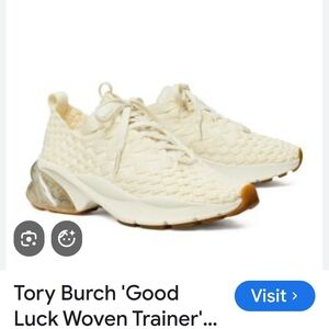 Tory Burch Woven Trainers in Cream